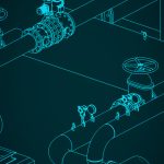 outlined illustration of a fluid system